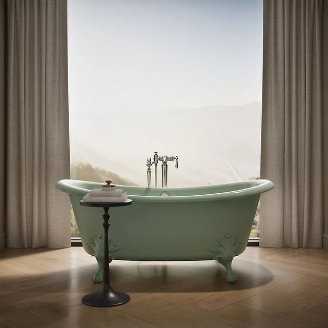 KOHLER® Artifacts™ Aspen Exterior with Aspen Interior 66.125" x 32.5" Freestanding Bath-4