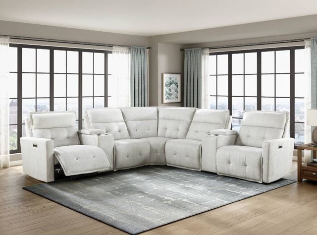 Homelegance® Salida 7-Piece White Modular Power Reclining Sectional with Power Headrests-1
