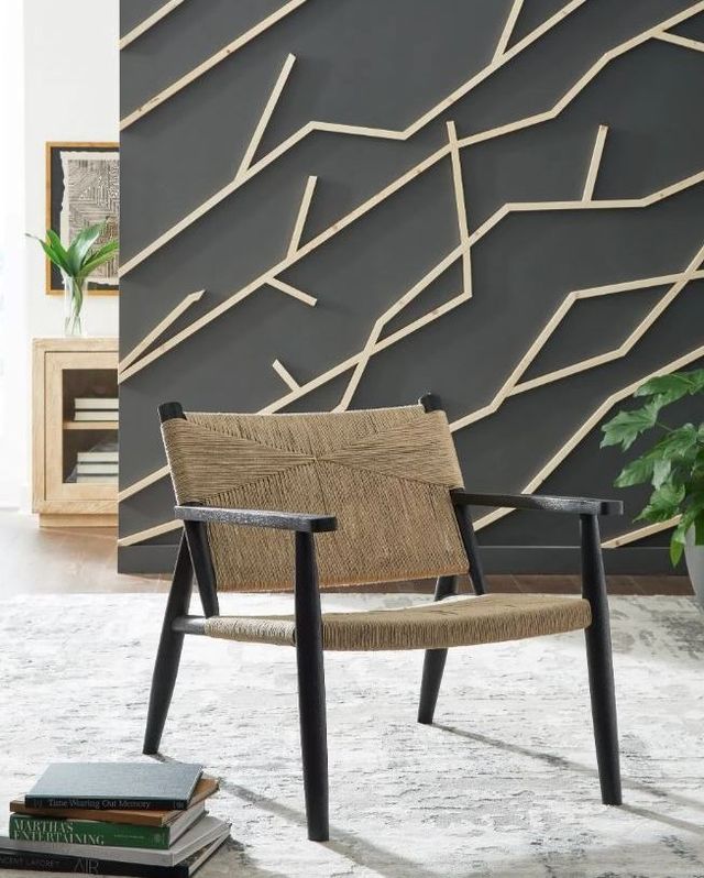 Signature Design by Ashley® Halfmore Black/Natural Accent Chair-4
