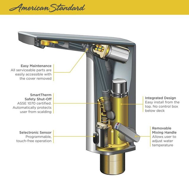 American Standard Paradigm™ Selectronic® Brushed Nickel Commercial Bathroom Faucet-1