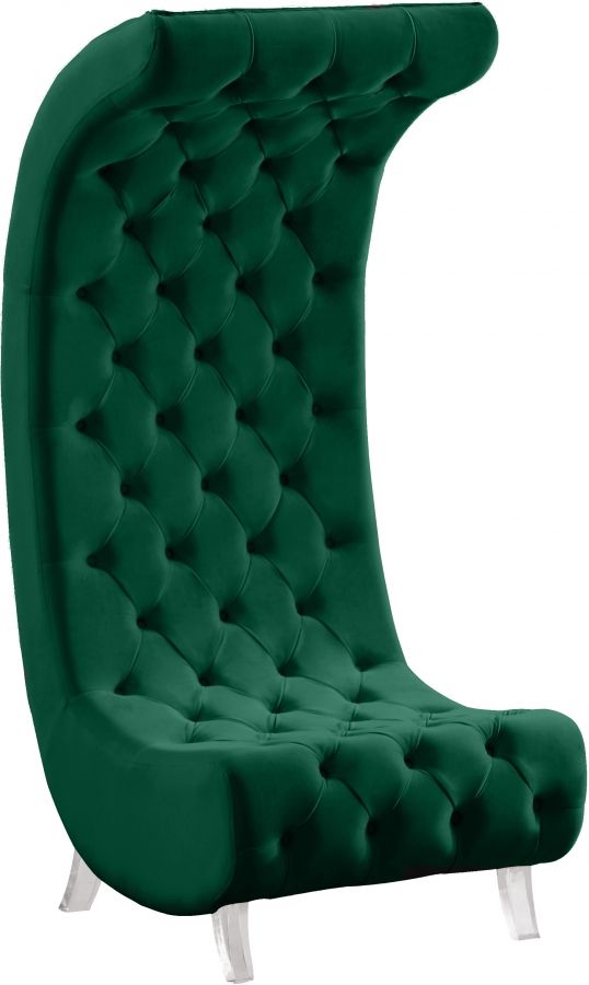 Meridian Furniture Crescent Green Velvet Accent Chair-0