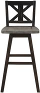 Mazin Furniture Amsonia Black/Distressed Gray Swivel Bar Chair-1