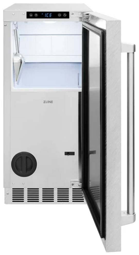 ZLINE Touchstone 15" 66 lb. Stainless Steel Gourmet Ice Maker with Drain Pump and Satin Stainless Steel Door-2