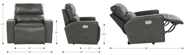 La-Z-Boy® Maddox Dove Gray Power Reclining Chair and a Half with Headrest-2