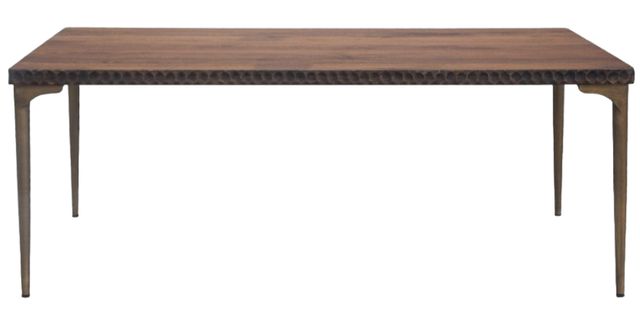 Home Trends & Design Santa Cruz Gold Dining Table with Antique Bronze Base-1
