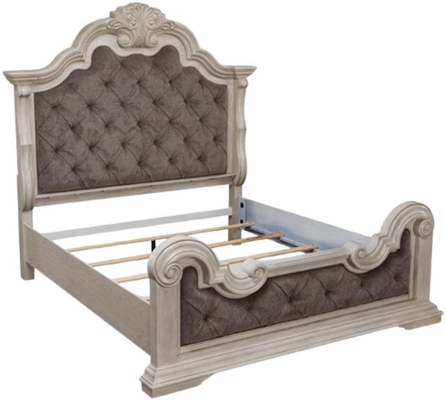 Signature Design by Ashley® Bruchandi Antique White/Gray California King Upholstered Panel Bed-3