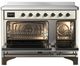 Ilve® Majestic III 48" Antique White Pro Style Induction Range with Solid Door and Burnished Trim-1