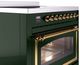 Ilve® Nostalgie II Noblesse 36'' Emerald Green Pro Style Induction Range with Brass Trim-4