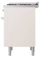Ilve® Nostalgie II Noblesse 36'' Antique White Pro Style Dual Fuel Range with Chrome Trim-3