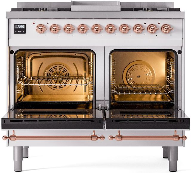 Ilve® Nostalgie II Series 40" White Pro Style Dual Fuel Range-1