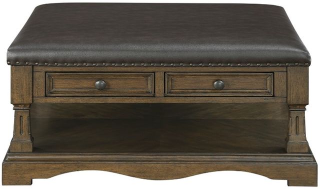Homelegance® Rochester Dark Brown Cocktail Table with Brown Base-2