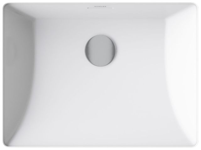 Kohler Brazn® White 21.25" Rectangular Undermount Bathroom Sink-1