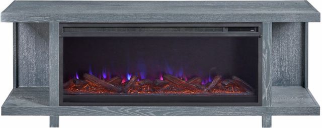 aspenhome® Latitude Deep Indigo 67" Open Fireplace Console-2