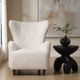 Uttermost® Ingel White Wingback Armchair-1