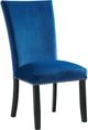 Elements International Francesca Blue Velvet Side Chair-0