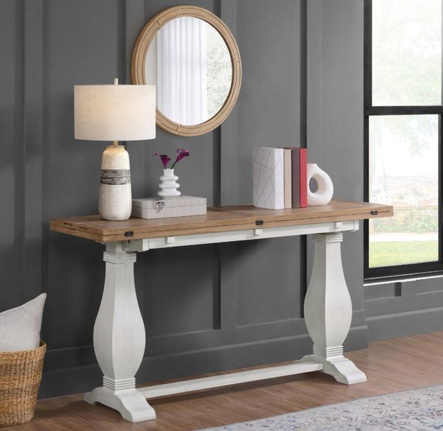Martin Svensson Napa Driftwood Sofa Table with White Base-1