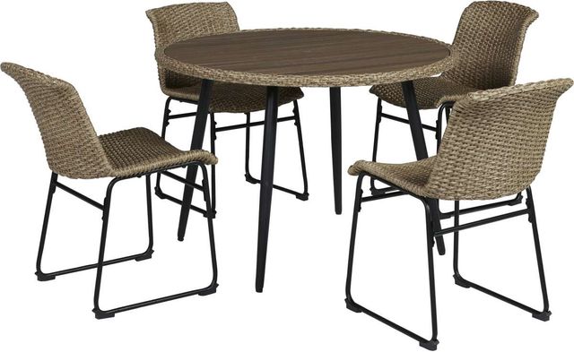 Signature Design by Ashley® Amaris 5-Piece Black/Brown Outdoor Dining Set