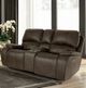 New Classic® Home Furnishings Brookings Brown Dual Power Reclinining Console Loveseat-1