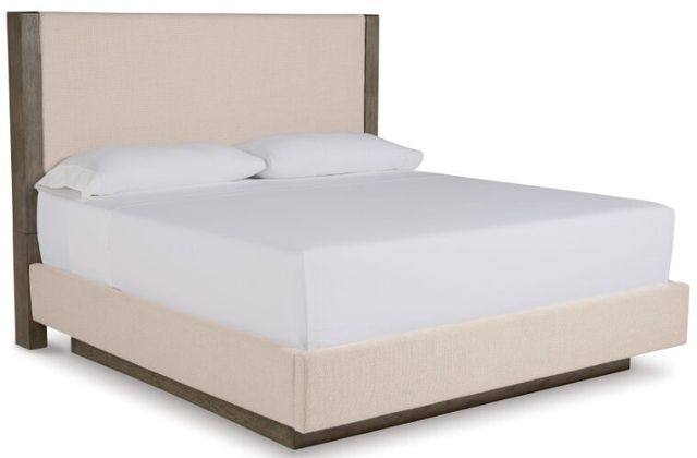 Benchcraft® Anibecca 4-Piece Weathered Gray California King Panel Bed Set-1