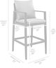 Armen Living Cayman Black/Gray Aluminum/Fabric/Rattan Outdoor Counter Stool-2
