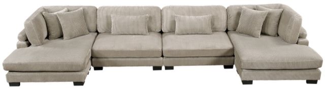 Homelegance® Traverse 4-Piece Brown U-Shape Modular Sectional with Reversible Chaise-2