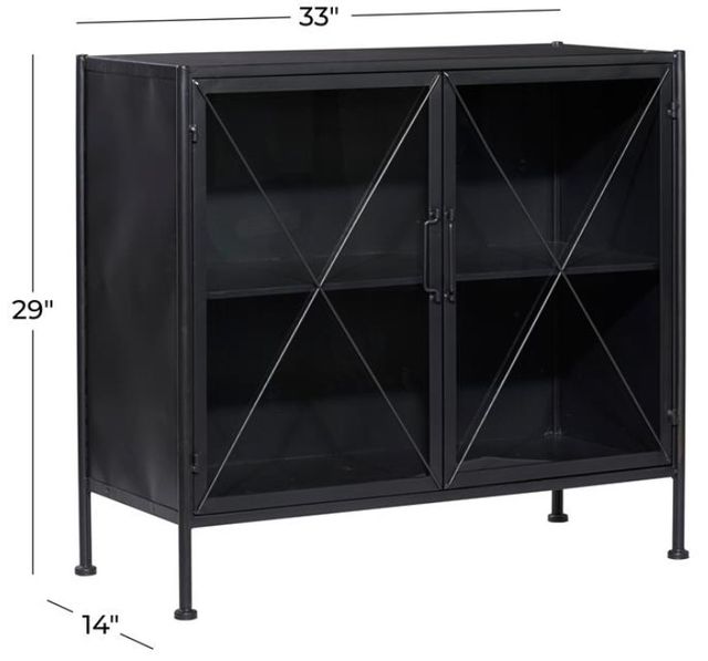 Deco Marche Black Geometric Cabinet-3