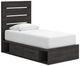 Signature Design by Ashley® Hollivern Dark Gray 4-Drawer Twin Panel Storage Bed-0