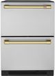 Café™ Brushed Brass Under The Counter Refrigerator Handle Kit-1