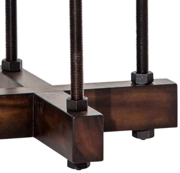 Michael Amini® Killington Glass Top End Table with Black/Brown Base-2