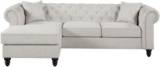 Coaster® Cecilia Oatmeal Upholstered Tufted Reversible Chaise Sectional  Sofa-1
