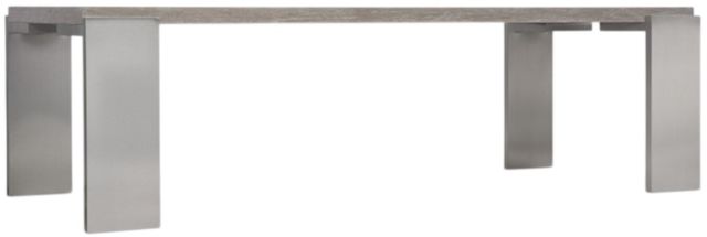 Bernhardt Foundations Light Shale Top Dining Table with Stainless Steel Base-0