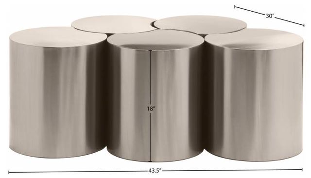 Meridian Furniture Dimple 5-Piece Silver 18" Modular Nesting Coffee Table Set-3