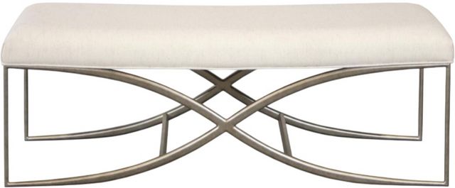 Riverside Furniture Sophie Natural/White Upholstered Bed Bench-1