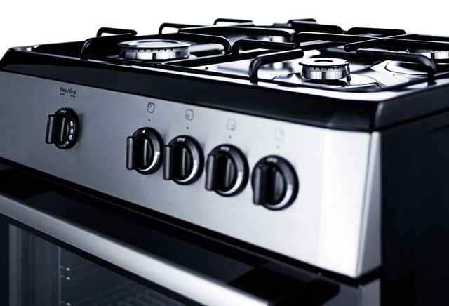 Summit® 24" Black with Stainless Steel Slide In Gas Range-3