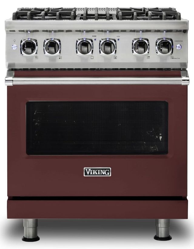 Viking® 5 Series 30" Kalamata Red Pro Style Dual Fuel Liquid Propane Range-0