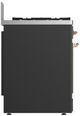 Ilve® Majestic III 30" Graphite Matte Pro Style Dual Fuel Liquid Propane Range with Solid Door and Copper Trim-4