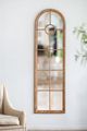 A & B Home Ada Brown/Distressed Whitewash Elongated Mirror-5