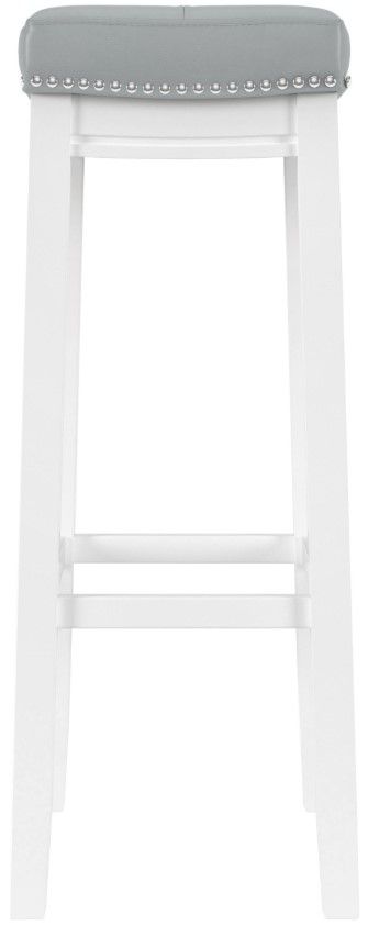 Linon Claridge Light Gray/White Bar Stool-3