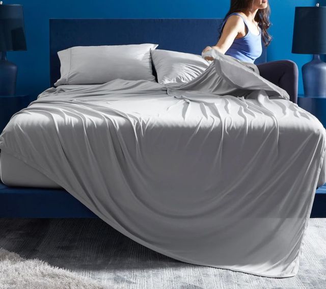 BEDGEAR® Dri-Tec Performance® Light Gray Split Head Queen Sheet Set-1