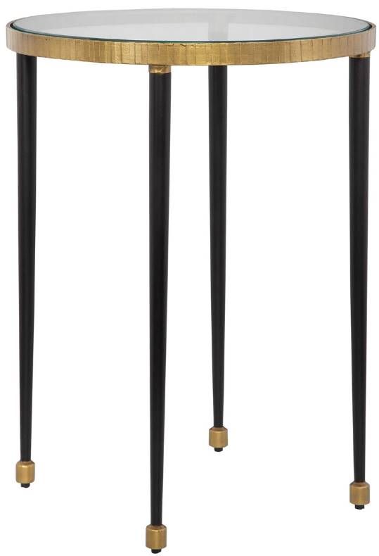 Uttermost® Stiletto Glass Top Side Table with Black Legs-0