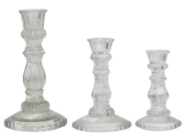 Deco Marche Novogratz 3-Piece Clear Candle Holder Set-2