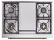 Ilve® Nostalgie II Noblesse 36'' White Pro Style Dual Fuel Range with Brass Trim-4