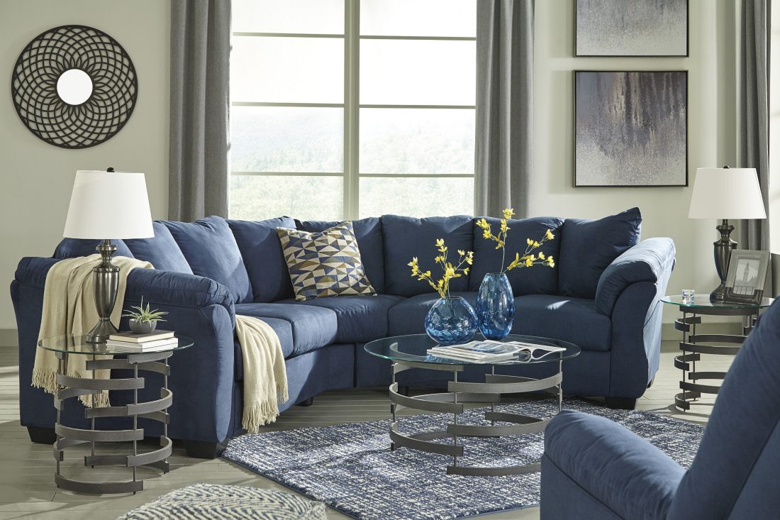 ダーシー　DARCY Darcy Blue Left Chaise Sectional by Signature Design by