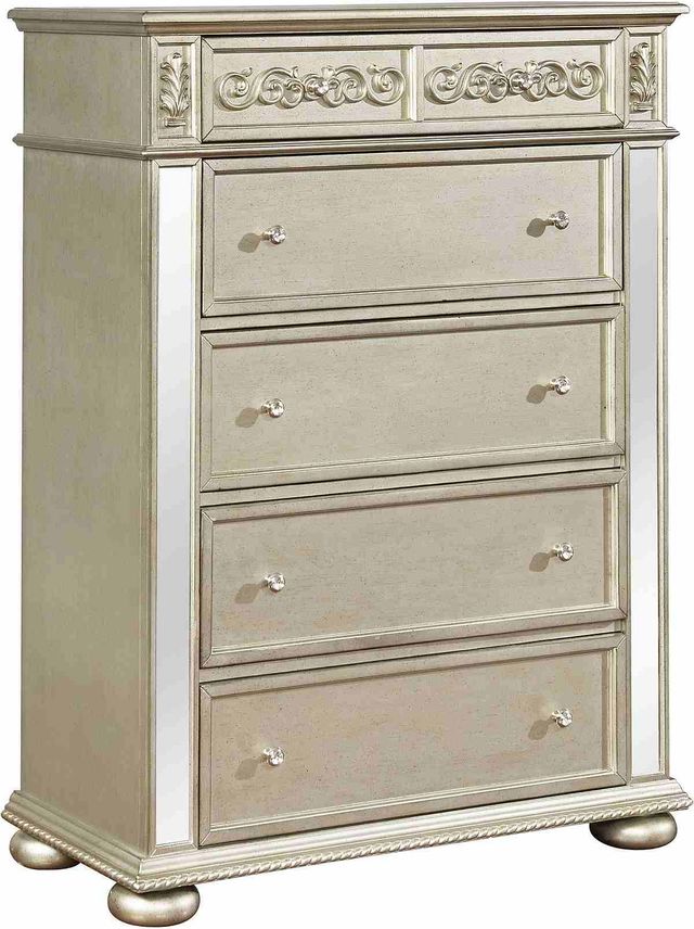 Coaster® Heidi 5-Piece Metallic Platinum King Bedroom Set-3