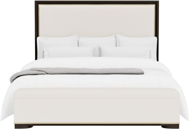 Riverside Furniture Lydia Dark Cabernet/White Queen Upholstered Panel Storage Bed-1
