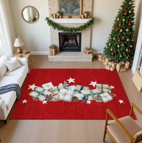Dalyn™ Rug Company Merry & Bright MY27 Red 5'x8' Area Rug-4