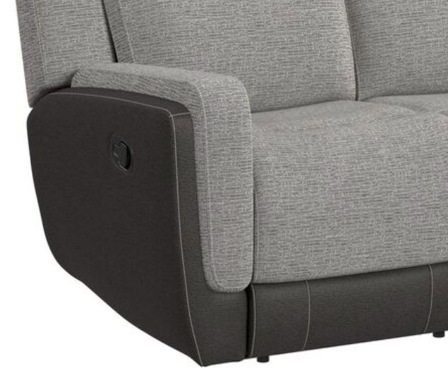 Elements International Hornet Rancho Gray Manual Recliner Sofa-1