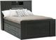 DeFehr Morgan Anthracite Captains Deluxe Double Bookcase Bed with Storage-0