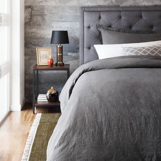 Malouf® Woven™ French Linen Charcoal Queen Duvet Set-3