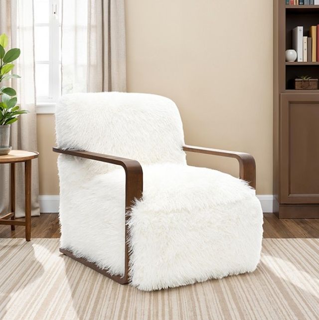 Furniture of America® Elardo White Accent Chair-1